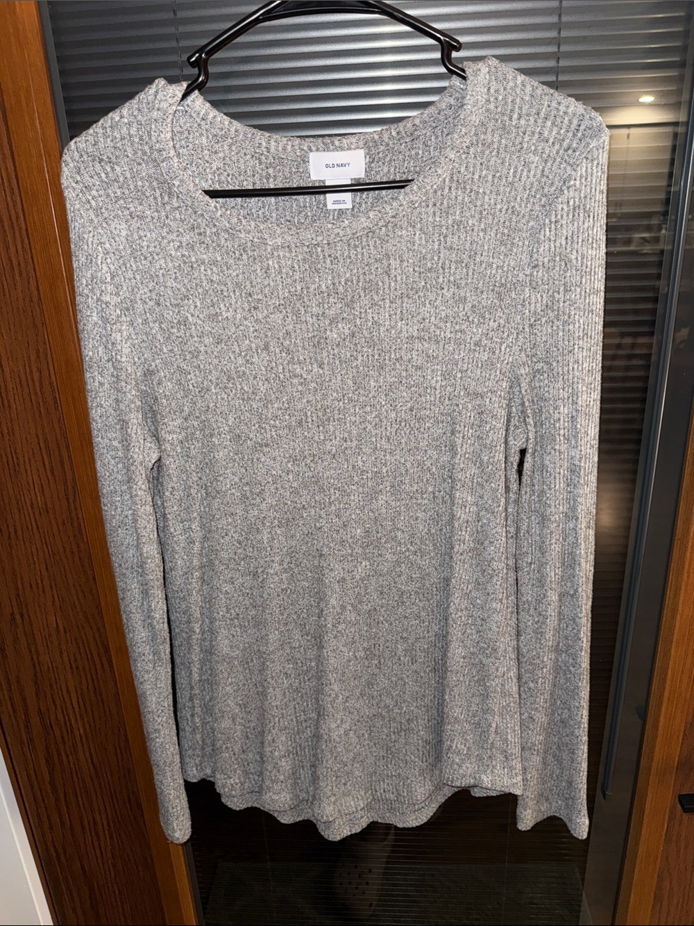 Old Navy Gray Ribbed Crewneck Sweater